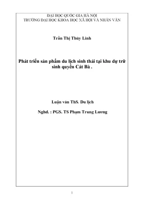 Luận văn thạc sĩ ussh phát triển sản phẩm du lịch sinh thái tại khu dự trữ sinh quyển cát bà