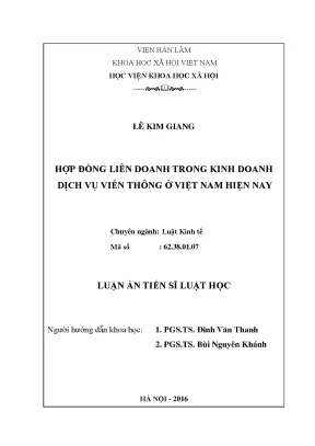 Hợp đồng liên doanh trong kinh doanh dịch vụ viễn thông ở việt nam hiện nay ts