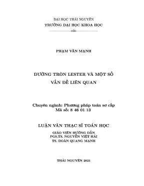 Luận văn thạc sĩ đường tròn lester và một số vấn đề liên quan