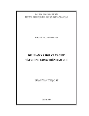 Luận văn thạc sĩ ussh dư luận xã hội về vấn đề tài chính công trên báo chí