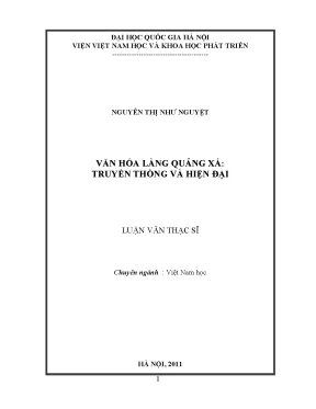 Luận văn thạc sĩ ussh văn hóa làng quảng xá truyền thống và hiện đại