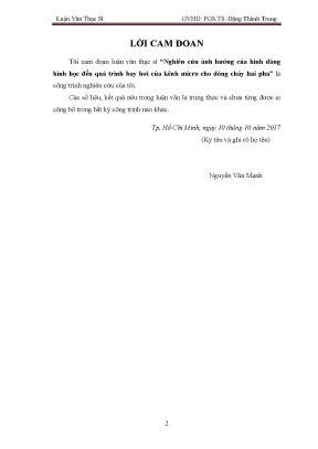 Luận văn thạc sĩ nghiên cứu ảnh hưởng của hình dáng hình học đến quá trình bay hơi của kênh micro cho dòng chảy 2 pha