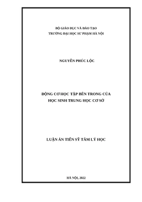 Luận án tiến sĩ file word động cơ học tập bên trong của học sinh trung học cơ sở