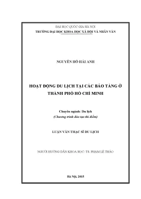 Luận văn thạc sĩ ussh hoạt động du lịch tại các bảo tàng ở thành phố hồ chí minh002