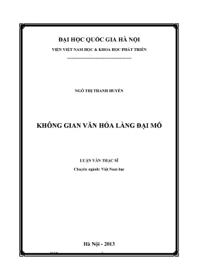 Luận văn thạc sĩ ussh không gian văn hóa làng đại mỗ