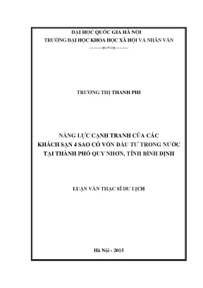Luận văn thạc sĩ ussh năng lực cạnh tranh của các khách sạn 4 sao có vốn đầu tư trong nước tại thành phố quy nhơn tỉnh bình định