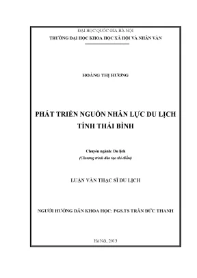 Luận văn thạc sĩ ussh phát triển nguồn nhân lực du lịch tỉnh thái bình