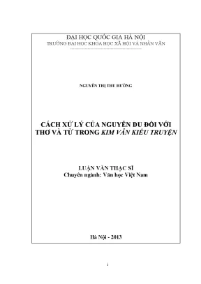 Luận văn thạc sĩ ussh cách xử lý của nguyễn du đối với thơ và từ trong kim vân kiều truyện