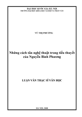 Luận văn thạc sĩ ussh những cách tân nghệ thuật trong tiểu thuyết của nguyễn bình phương