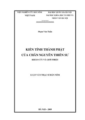 Luận văn thạc sĩ ussh kiến tính thành phật của chân nguyên thiền sư khảo cứu và giới thiệu