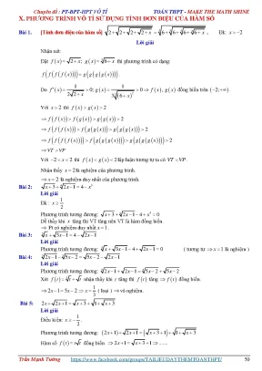 Phương pháp giải phương trình bất phương trình hệ phương trình vô tỉ phần 2 trần mạnh tường