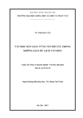 Luận văn thạc sĩ ussh văn học dân gian vùng ven hồ tây trong không gian du lịch văn hoá