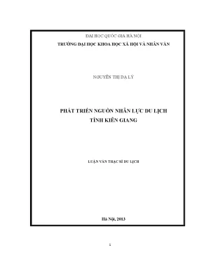 Luận văn thạc sĩ ussh phát triển nguồn nhân lực du lịch tỉnh kiên giang