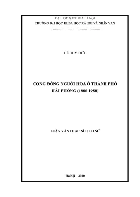 Luận văn thạc sĩ ussh cộng đồng người hoa ở thành phố hải phòng 1888 1980