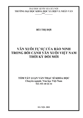 Luận văn thạc sĩ ussh văn xuôi tự sự của bảo ninh trong bối cảnh văn xuôi việt nam thời kỳ mới