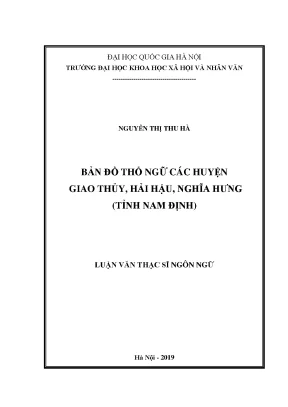 Luận văn thạc sĩ ussh bản đồ thổ ngữ các huyện giao thủy hải hậu nghĩa hưng tỉnh nam định