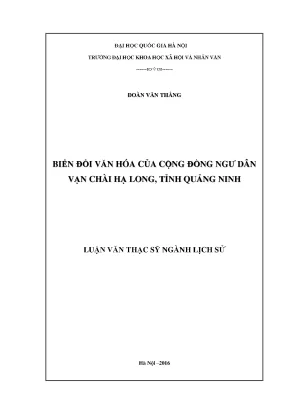 Luận văn thạc sĩ ussh biến đổi văn hóa của cộng đồng ngư dân vạn chài hạ long tỉnh quảng ninh