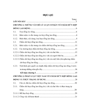 Luận văn thạc sĩ chấm dứt hợp đồng lao động theo pháp luật việt nam