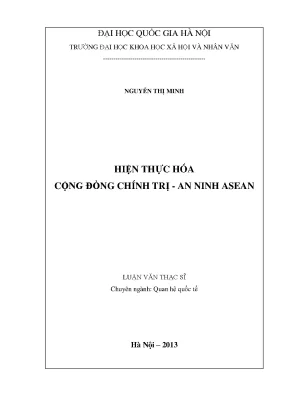 Luận văn thạc sĩ ussh hiện thực hóa cộng đồng chính trị an ninh asean