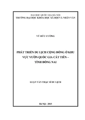 Luận văn thạc sĩ ussh phát triển du lịch cộng đồng ở khu vực vườn quốc gia cát tiên tỉnh đồng nai