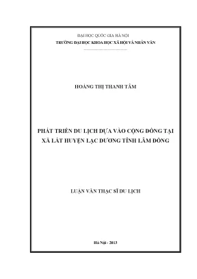 Luận văn thạc sĩ ussh phát triển du lịch dựa vào cộng đồng tại xã lát huyện lạc dương tỉnh lâm đồng