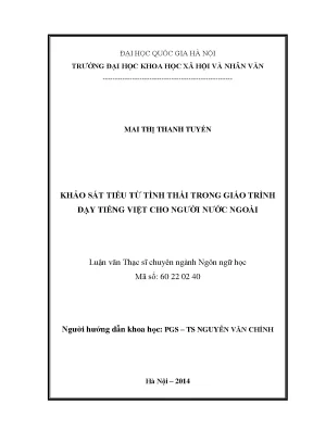 Luận văn thạc sĩ ussh khảo sát tiểu từ tình thái trong giáo trình dạy tiếng việt cho người nước ngoài