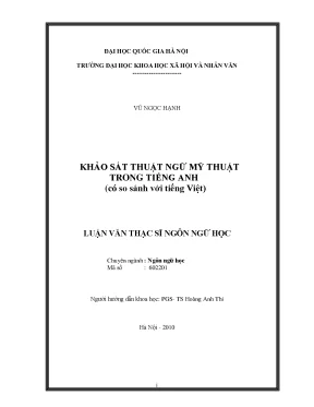 Luận văn thạc sĩ ussh khảo sát thuật ngữ mỹ thuật trong tiếng anh có so sánh với tiếng việt