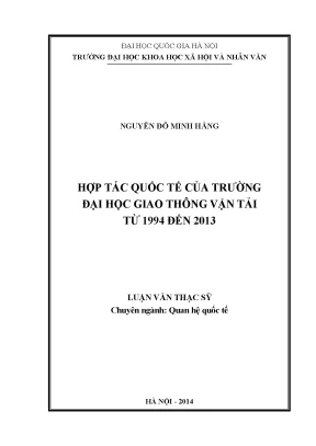 Luận văn thạc sĩ ussh hợp tác quốc tế của trường đại học giao thông vận tải từ 1994 đến 2013