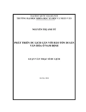 Luận văn thạc sĩ ussh phát triển du lịch gắn với bảo tồn di sản văn hóa ở nam định