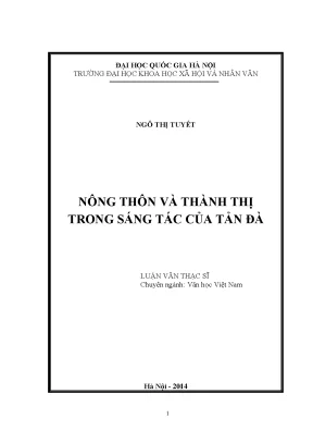 Luận văn thạc sĩ ussh nông thôn và thành thị trong sáng tác của tản đà