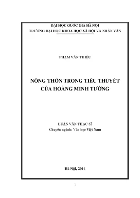 Luận văn thạc sĩ ussh nông thôn trong tiểu thuyết của hoàng minh tường