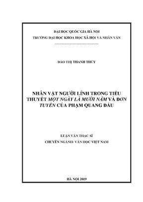 Luận văn thạc sĩ ussh nhân vật người lính trong tiểu thuyết một ngày là mười năm và đơn tuyến của phạm quang đẩu