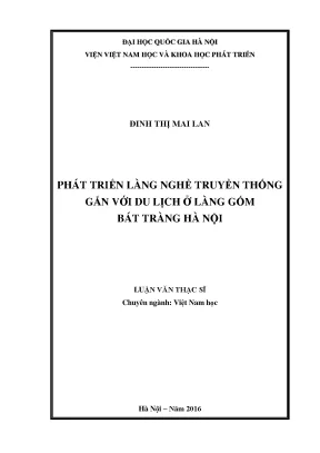 Luận văn thạc sĩ ussh phát triển làng nghề truyền thống gắn với du lịch ở làng gốm bát tràng hà nội