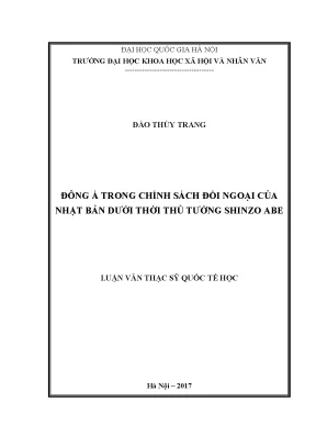 Luận văn thạc sĩ ussh đông á trong chính sách đối ngoại của nhật bản dưới thời thủ tướng shinzo abe