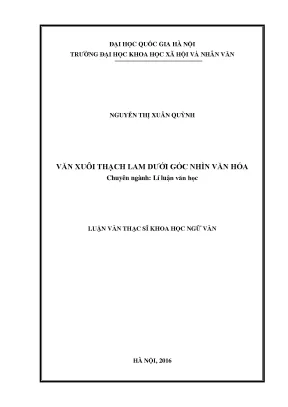 Luận văn thạc sĩ ussh văn xuôi thạch lam dưới góc nhìn văn hóa