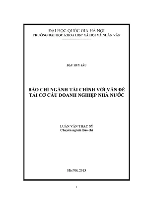 Luận văn thạc sĩ ussh báo chí ngành tài chính với vấn đề tái cơ cấu doanh nghiệp nhà nước