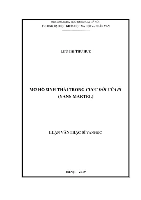 Luận văn thạc sĩ ussh mơ hồ sinh thái trong cuộc đời của pi yann martel