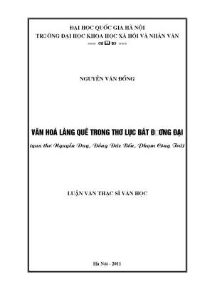 Luận văn thạc sĩ ussh văn hóa làng quê trong thơ lục bát đương đại qua thơ nguyễn duy đồng đức bốn phạm công trứ