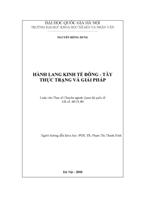 Luận văn thạc sĩ ussh hành lang kinh tế đông tây thực trạng và giải pháp