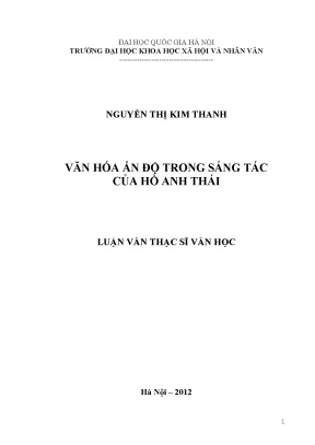 Luận văn thạc sĩ ussh văn hóa ấn độ trong danh sách của hồ anh thái