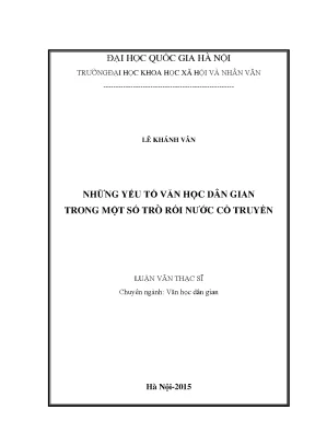 Luận văn thạc sĩ ussh những yếu tố văn học dân gian trong một số trò rối nước cổ truyền