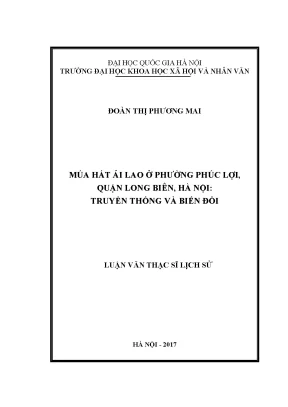 Luận văn thạc sĩ ussh múa hát ải lao ở phường phúc lợi quận long biên hà nội truyền thống và biến đổi luận văn ths lịch sử văn hóa việt nam
