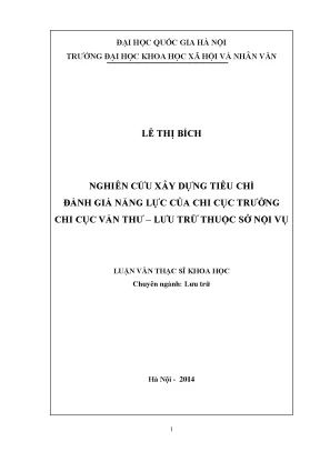 Luận văn thạc sĩ ussh nghiên cứu xây dựng tiêu chí đánh giá năng lực của chi cục trưởng chi cục văn thư lưu trữ thuộc sở nội vụ