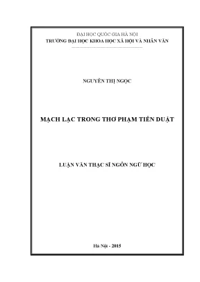 Luận văn thạc sĩ ussh mạch lạc trong thơ phạm tiến duật