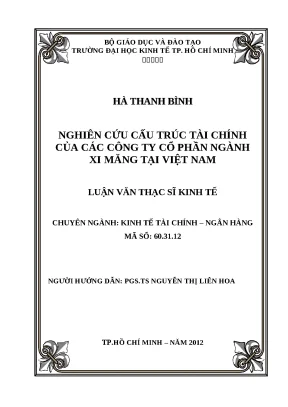 Luận văn thạc sĩ nghiên cứu cấu trúc tài chính của các công ty cổ phần ngành xi măng tại việt nam