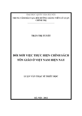 Luận văn thạc sĩ ussh đổi mới việc thực hiện chính sách tôn giáo ở việt nam hiện nay