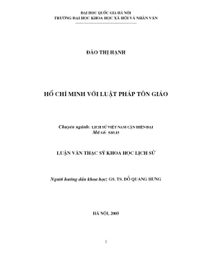 Luận văn thạc sĩ ussh hồ chí minh với luật pháp tôn giáo