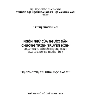 Luận văn thạc sĩ ussh ngôn ngữ của người dẫn chương trình truyền hình