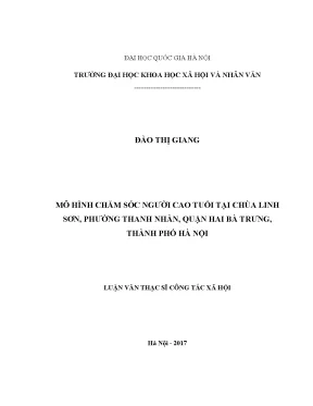 Luận văn thạc sĩ ussh mô hình chăm sóc người cao tuổi tại chùa linh sơn phường thanh nhàn quận hai bà trưng thành phố hà nội 01