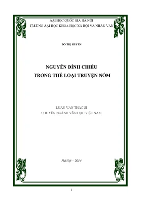 Luận văn thạc sĩ ussh nguyễn đình chiểu trong thể loại truyện nôm